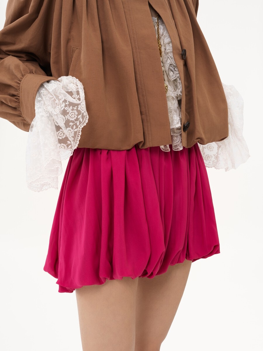 Mini shorts stile bloomer in charmeuse di seta - 6