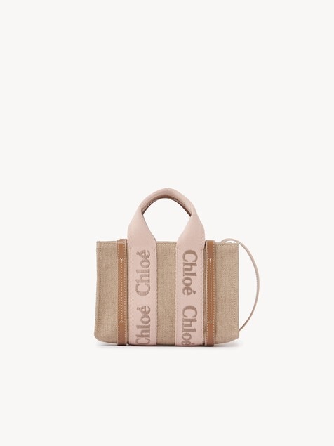 Minibolso tote Woody de lino