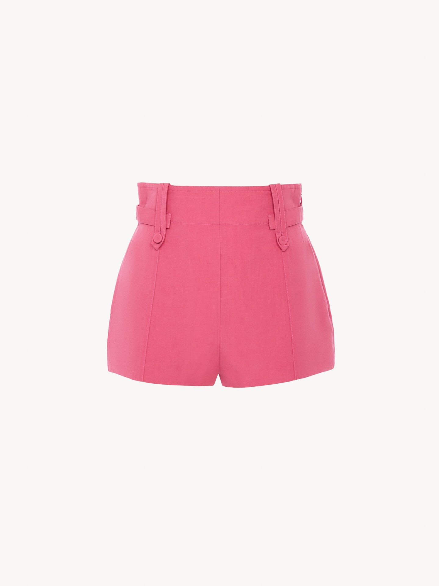 High-rise mini shorts in a linen-cotton mix - 2.0