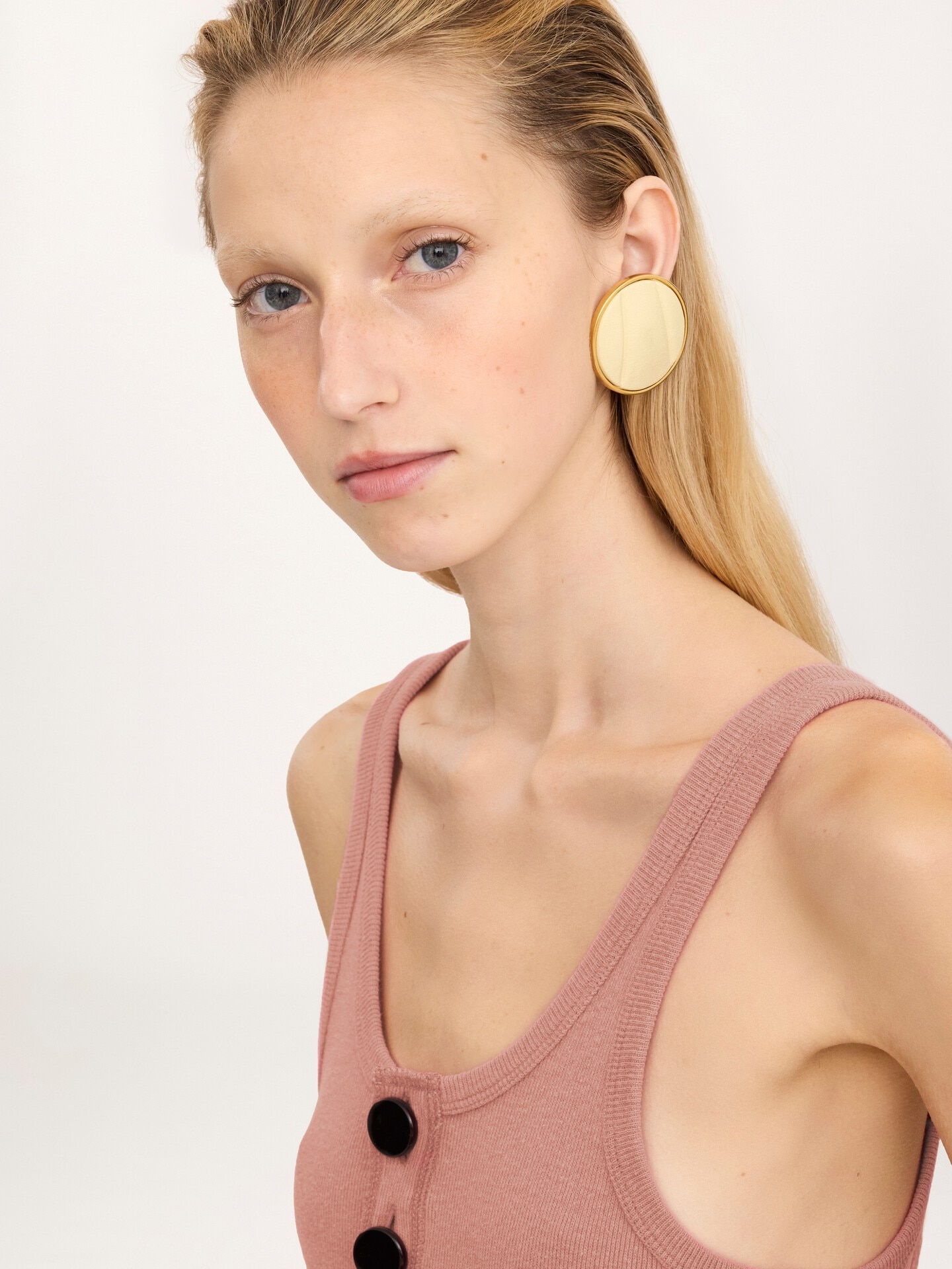 Fitted Henley tank top in cotton jersey - 7