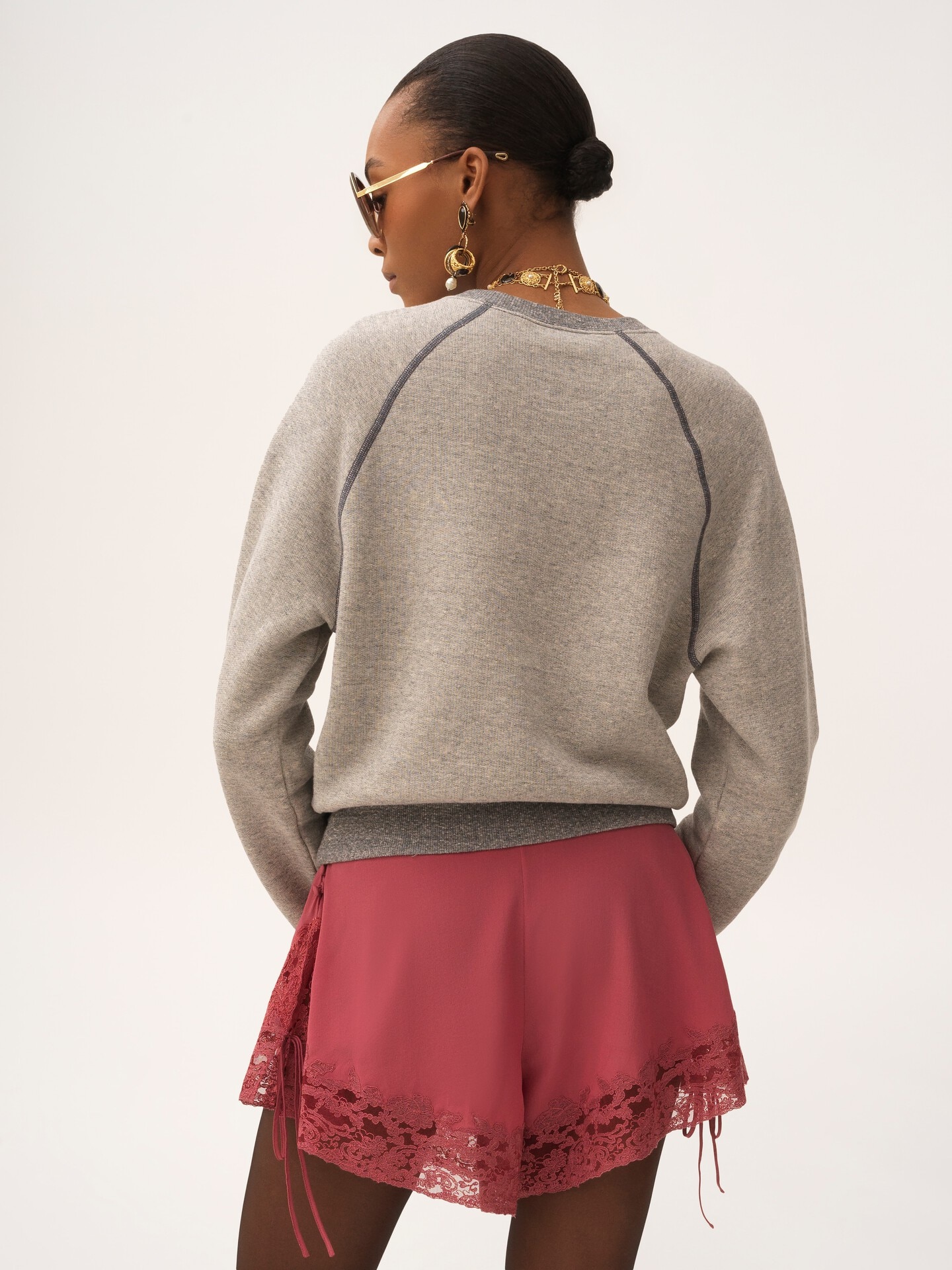 Logo sweater in cotton fleece mix - 5