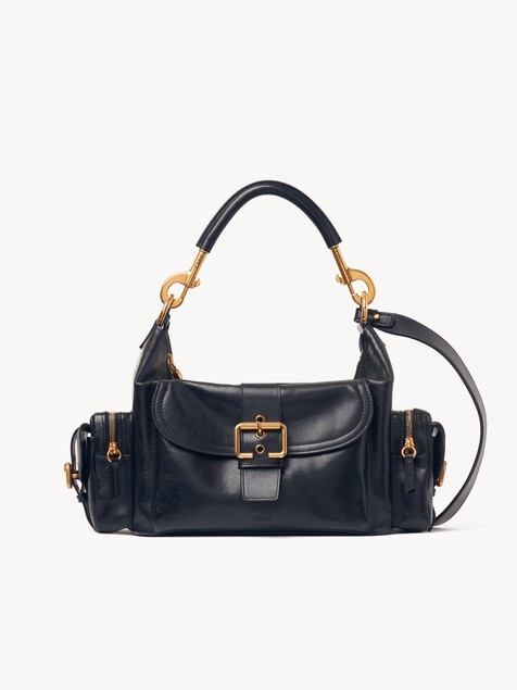 Camera bag in pelle lucida