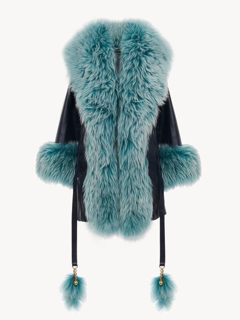 Cappotto corto in pelle