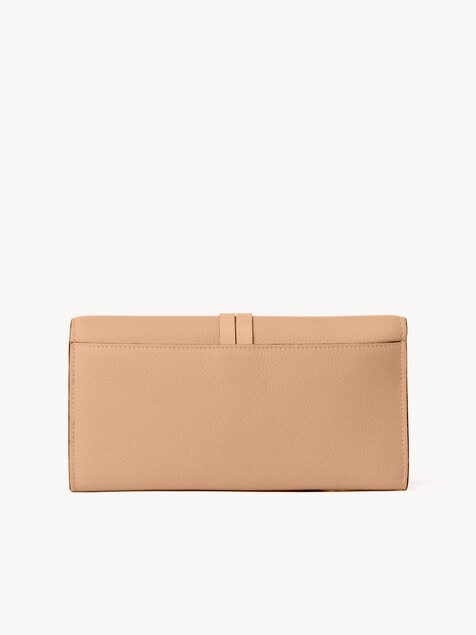 Alphabet wallet with flap in grained leather