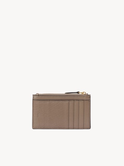 Small Envelope purse with card slots in grained leather
