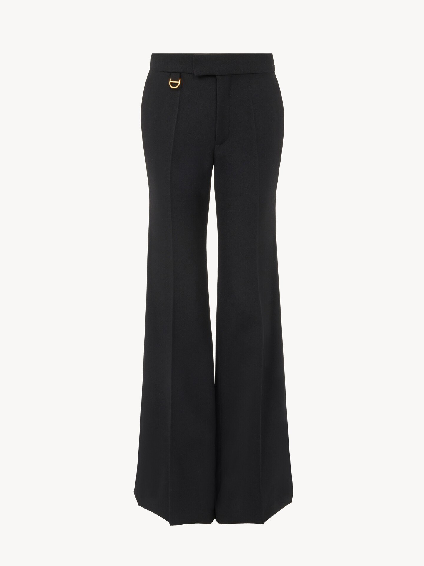Flared tailored trousers in wool gabardine - 1