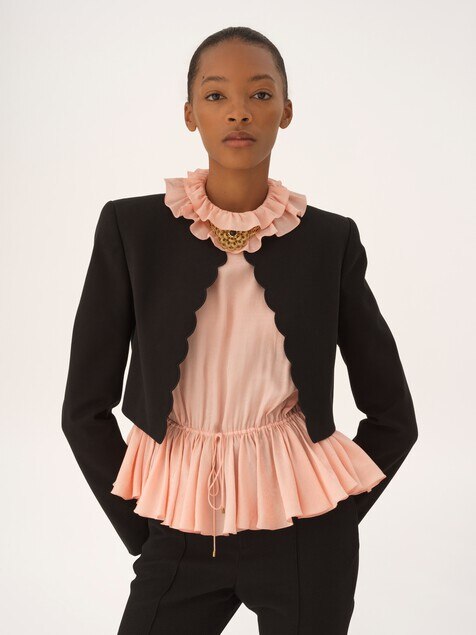 Cropped Spencer jacket in soft cavalry cotton