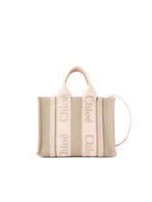 リネン製Woodyスモールトートバッグ 緑 - Chloé