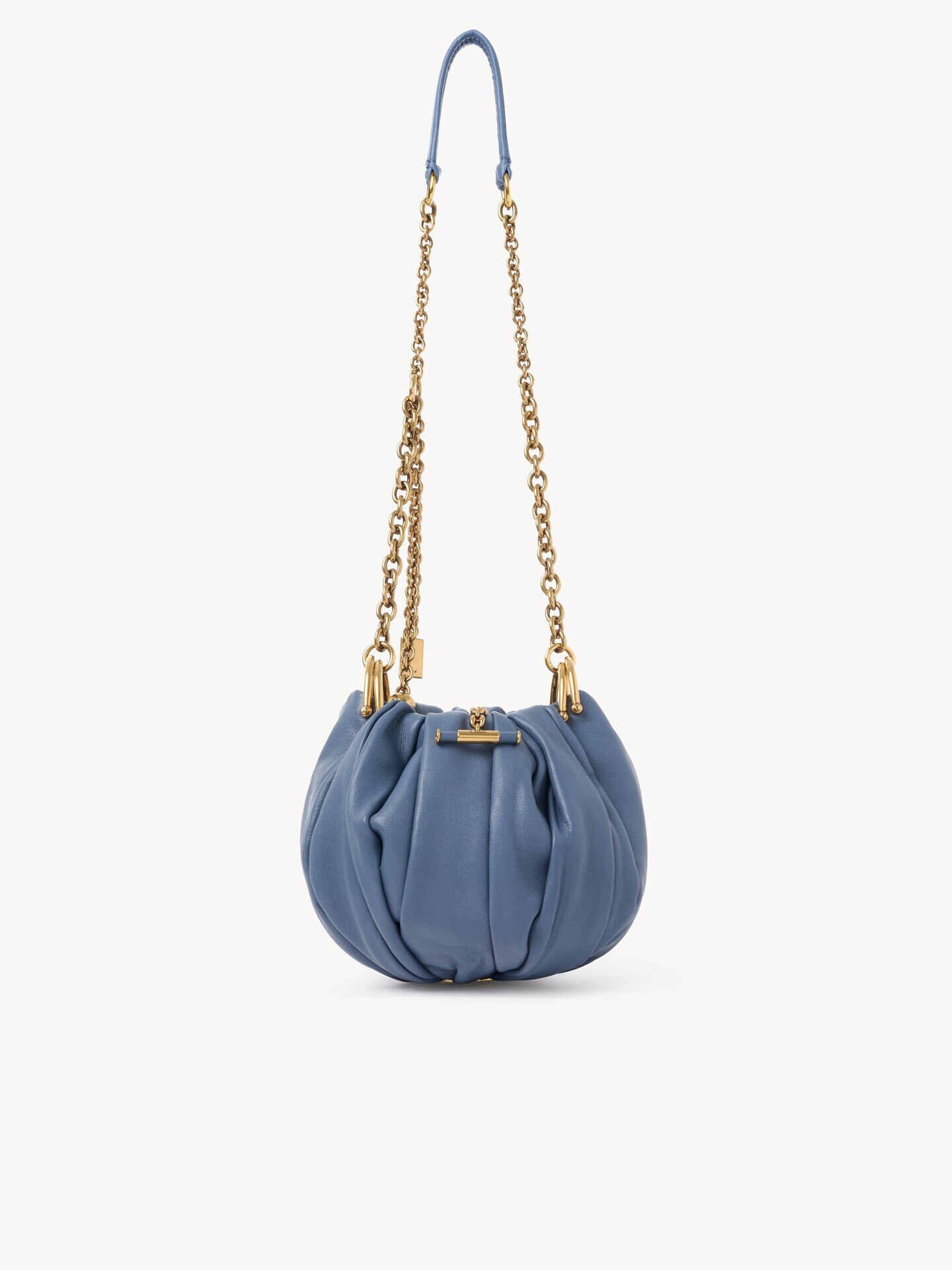 Chlo&eacute; Pliss&eacute; shoulder bag with chain in pleated leather - 1.0