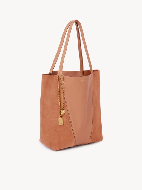 Chlo&eacute; Spin tote bag in grained & suede leather