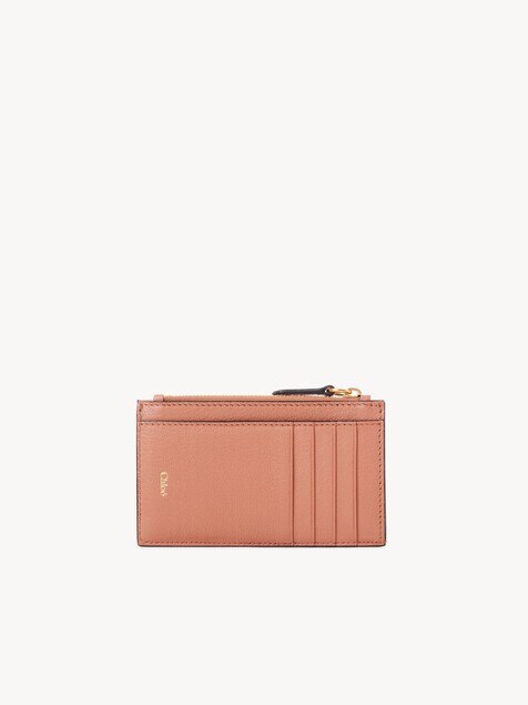 Small Envelope purse with card slots in grained leather