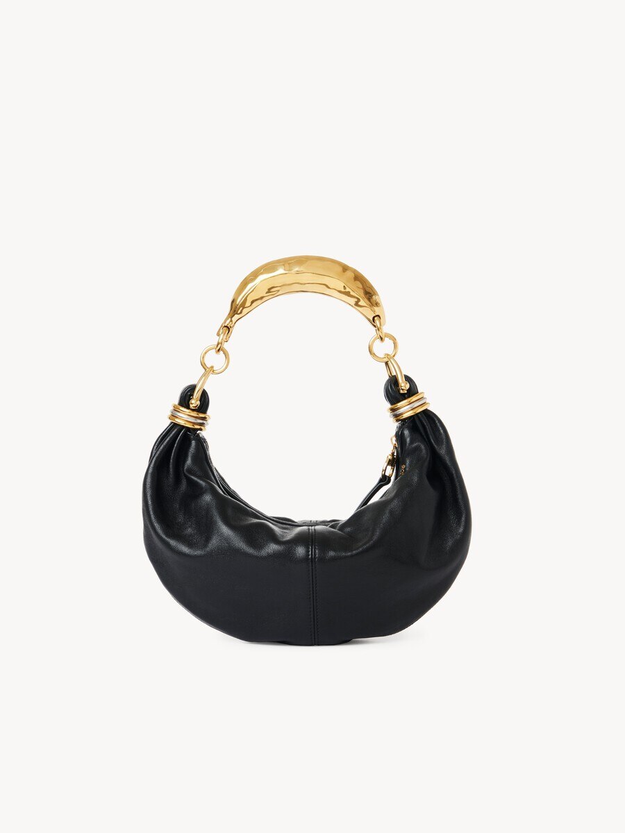 Small Bracelet Hobo Bag in grained leather - 2