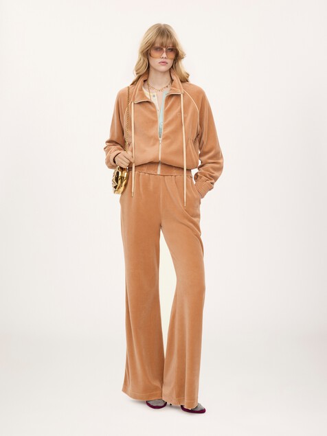 Pantalon de surv&ecirc;tement large en velours