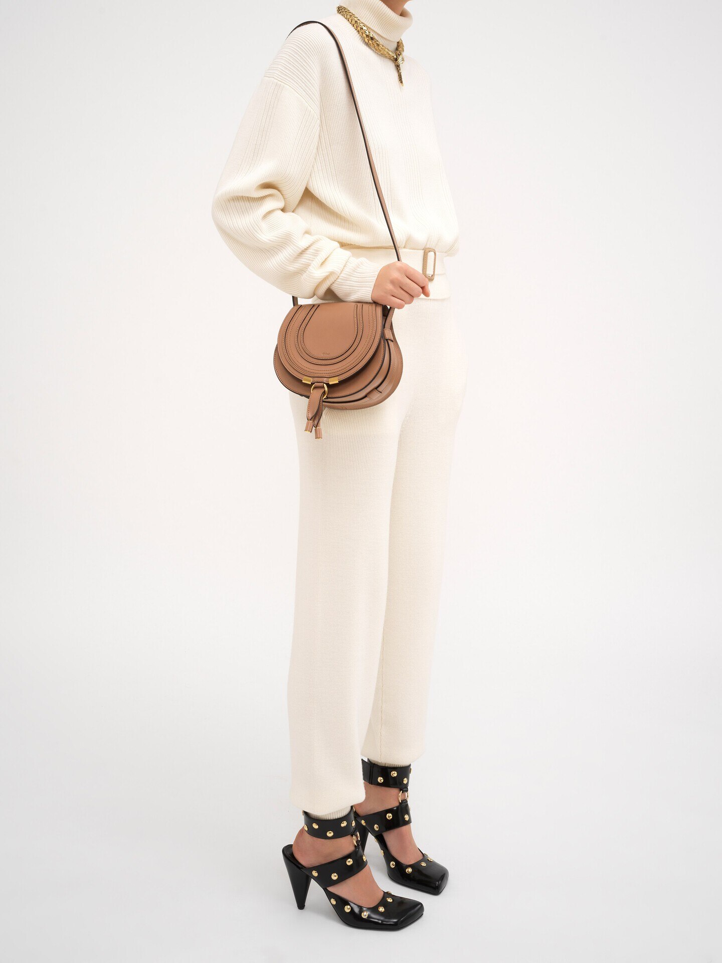 Small Marcie saddle bag in shiny leather - 10