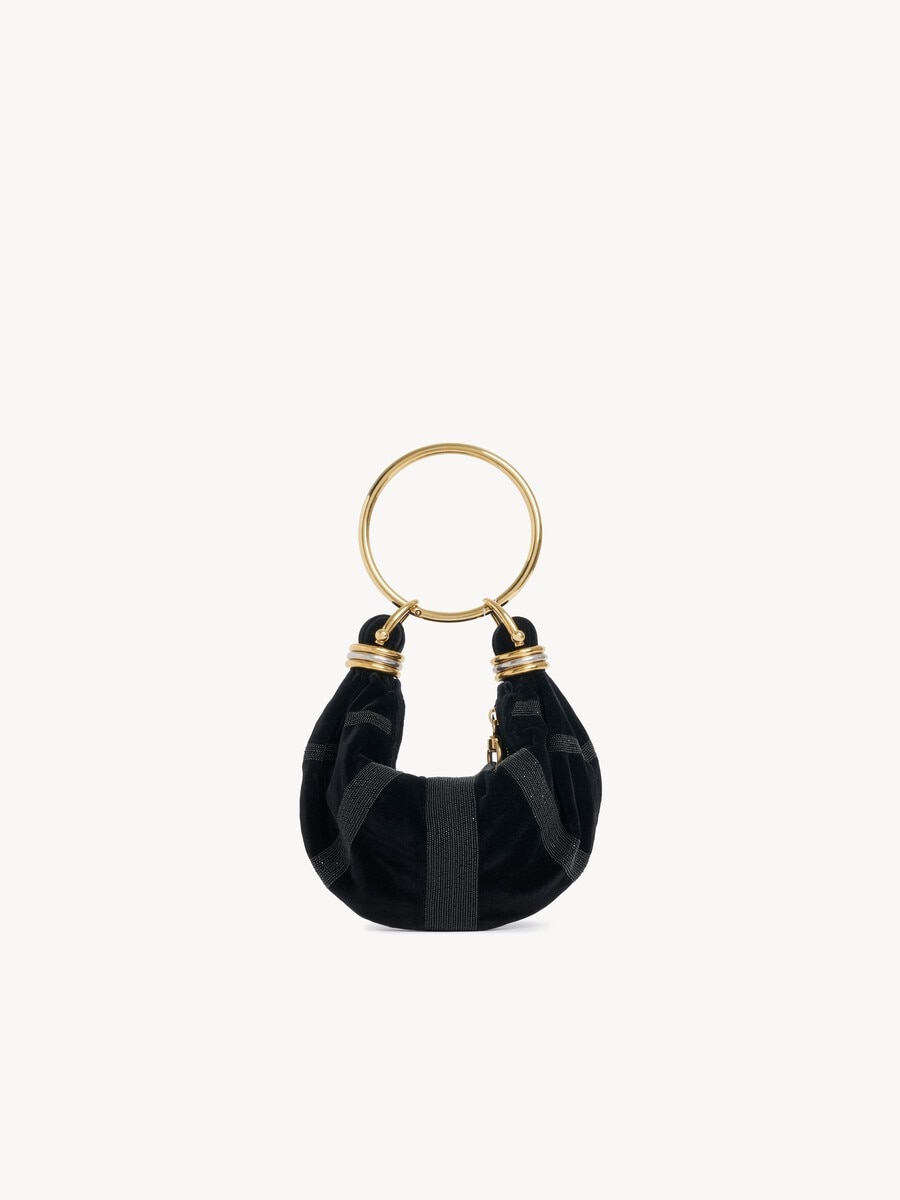 Mini Bracelet Hobo bag in suede leather - 1