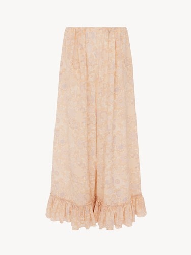 Cropped fluid trousers in cr&ecirc;pe de chine - 2