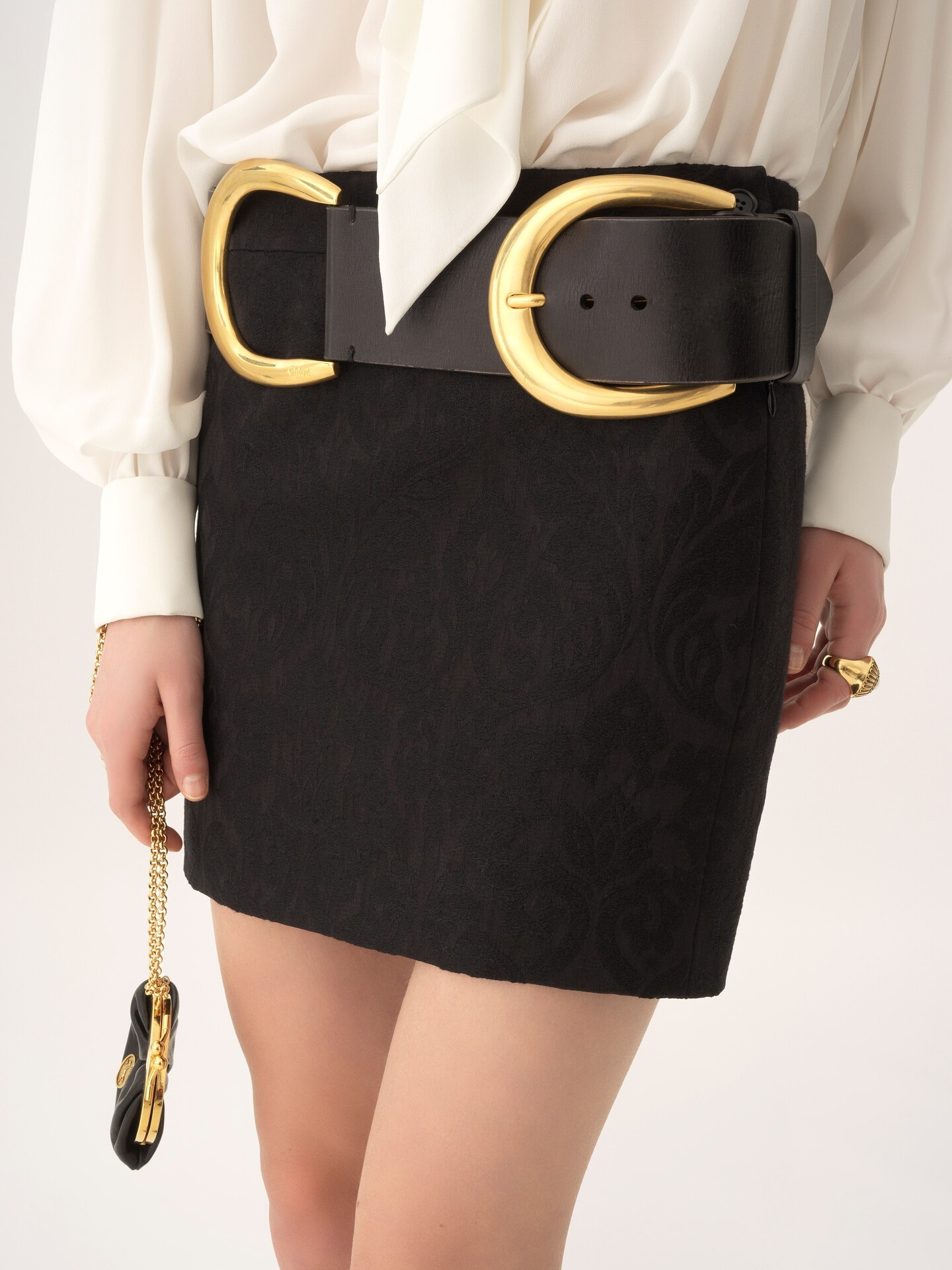 Straight mini skirt in a wool-mix jacquard - 6