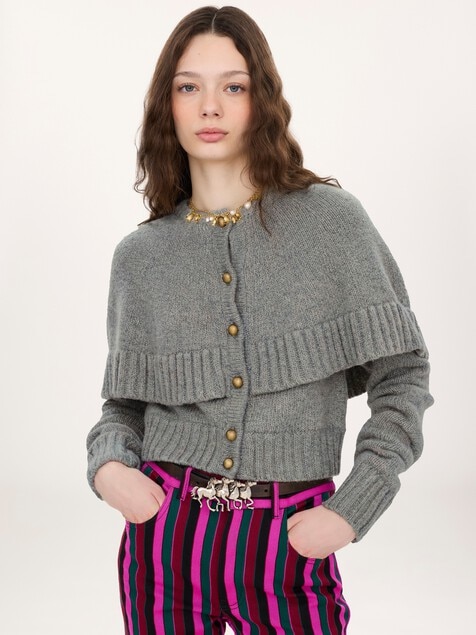 Cape cardigan in a wool & cashmere knit