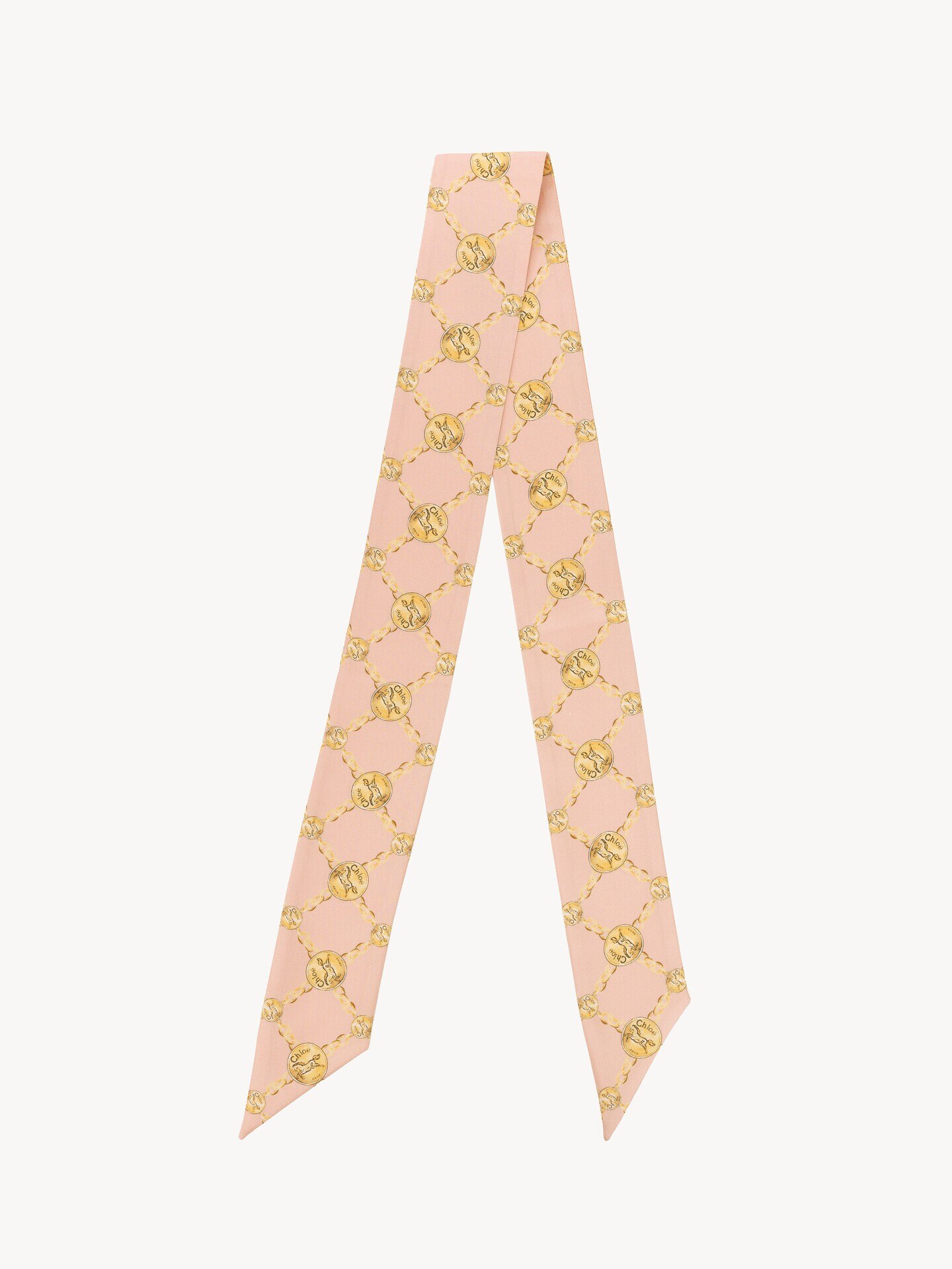 The Chlo&eacute; Horse Medal bandeau scarf in silk twill - 1