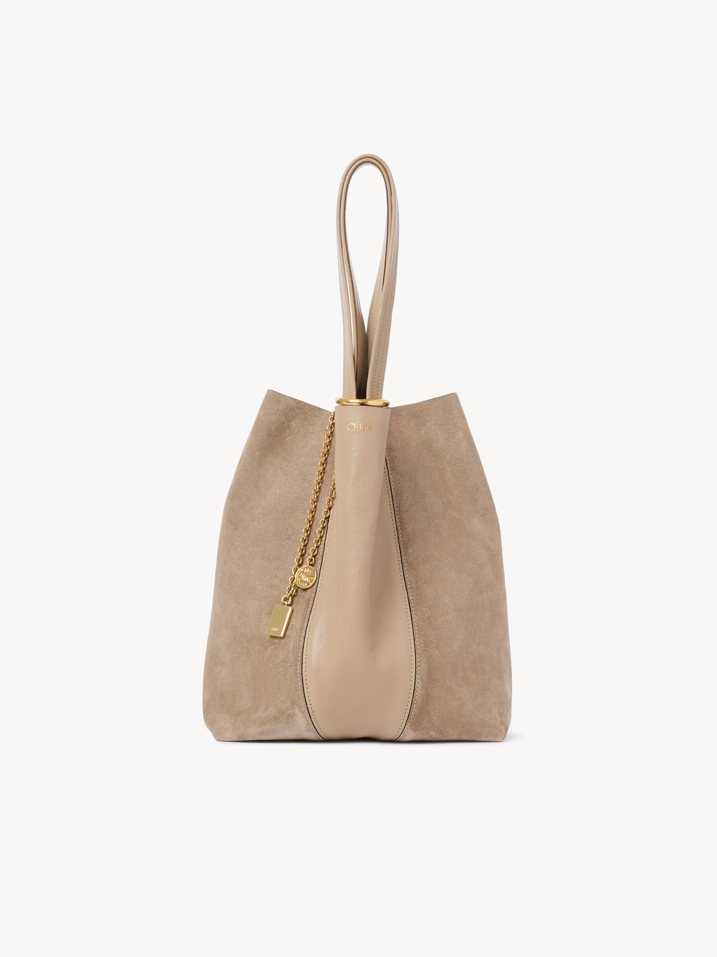 Chlo&eacute; Spin tote bag in grained & suede leather - 2.0