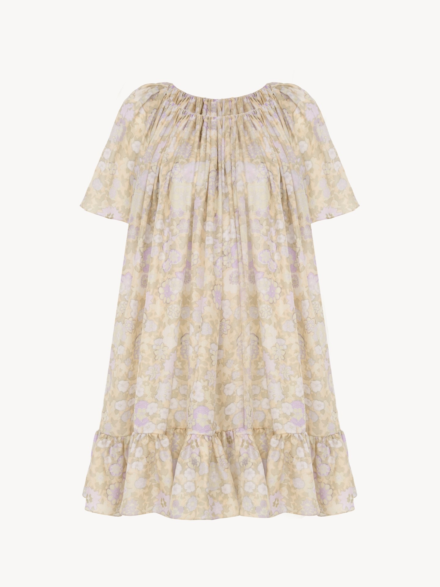 Vestido corto plisado de charmeuse de seda - 2