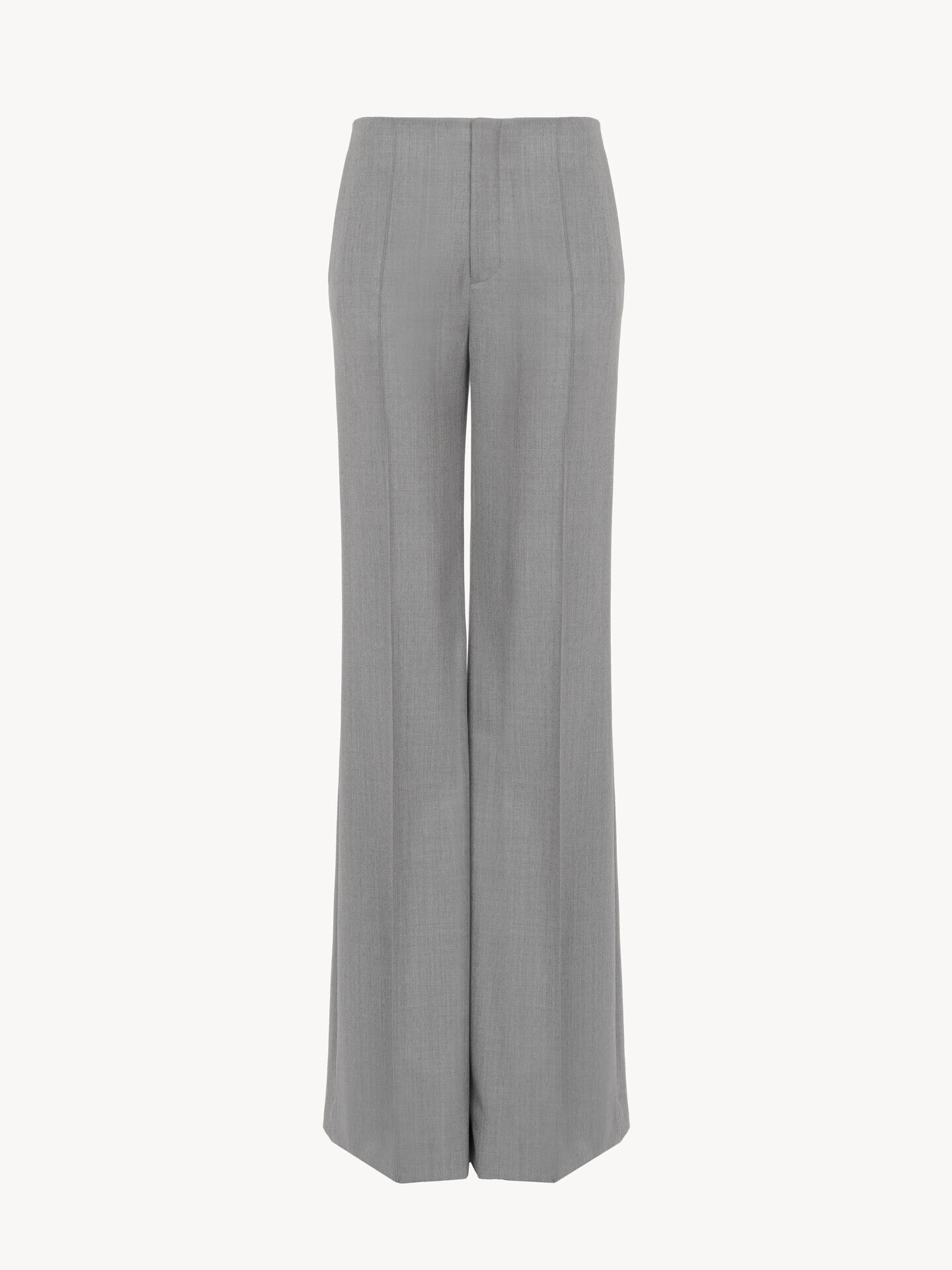 Pantalon &eacute;vas&eacute; en laine grain de poudre - 2