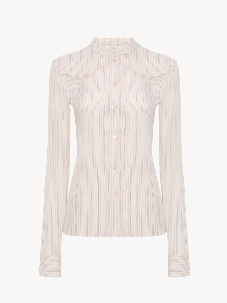 Fitted blouse in silk poplin - 2