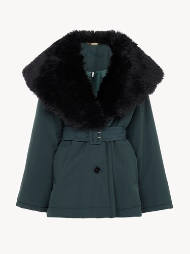 Short coat in technical satin - 2