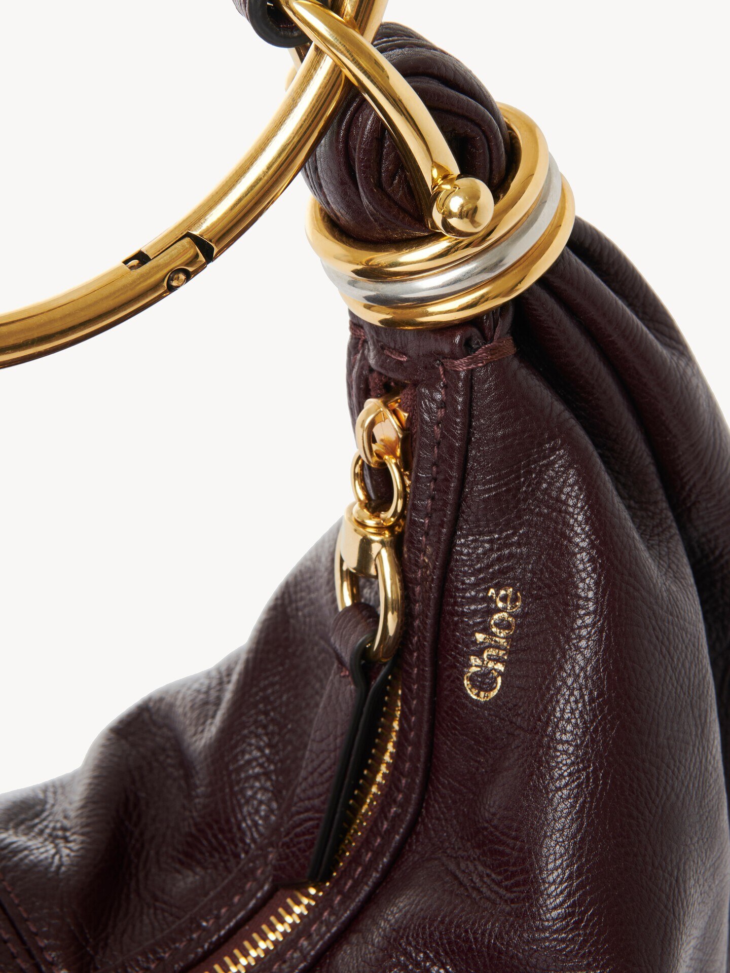 Small Bracelet hobo bag in grained leather - 6.0