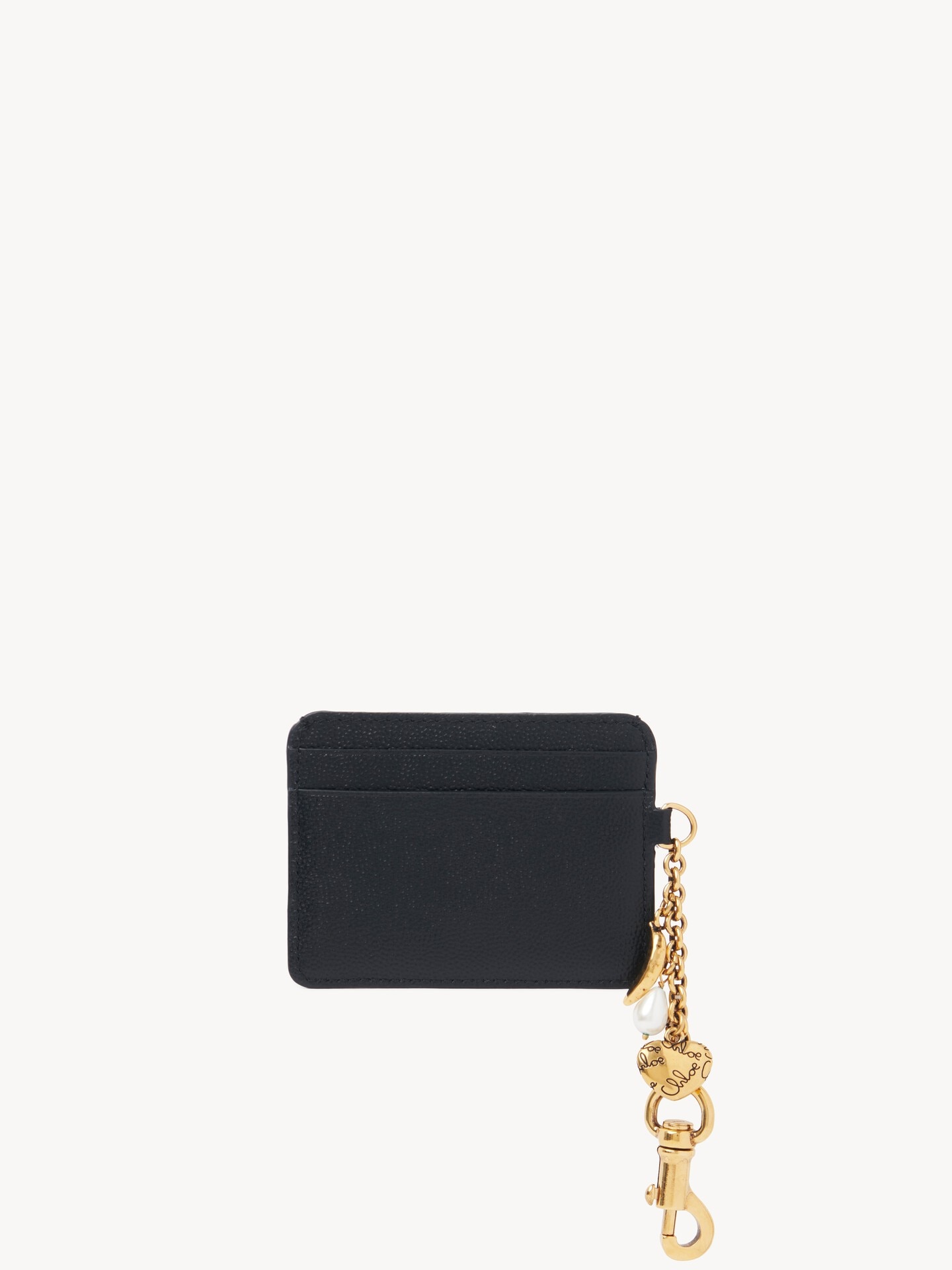 Chlo&eacute; Charms card holder in grained leather - 4