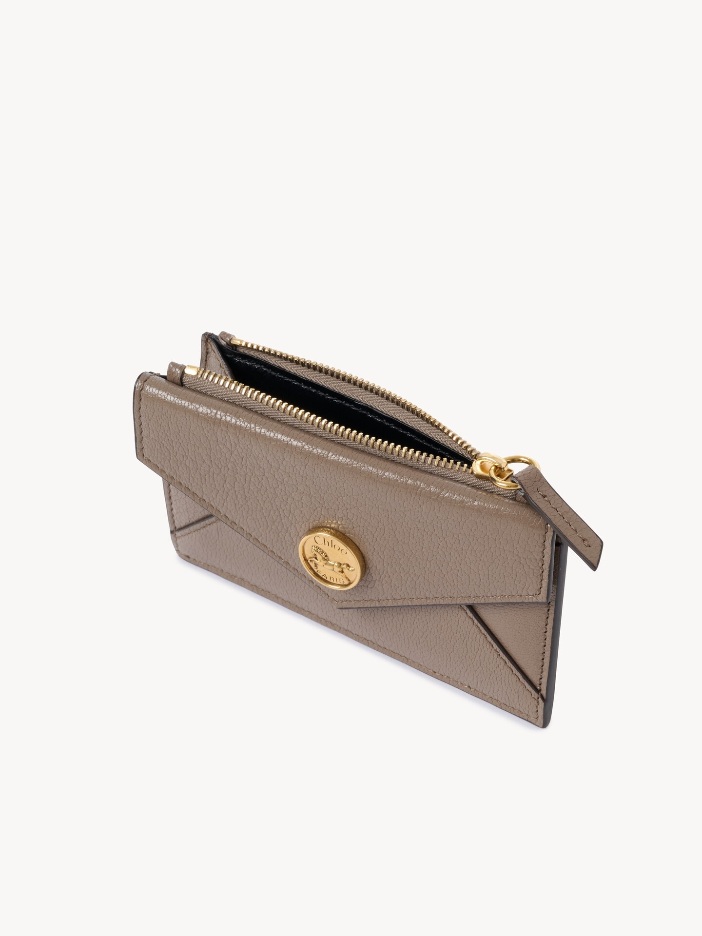 Petit porte-cartes et monnaie Envelope en cuir grain&eacute; - 5