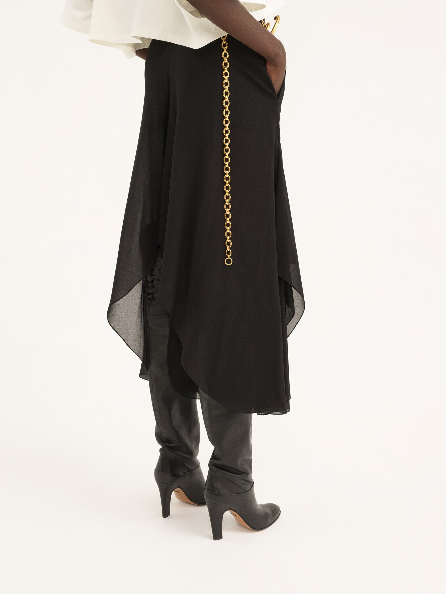 Fluid Pants In Silk Georgette - 6