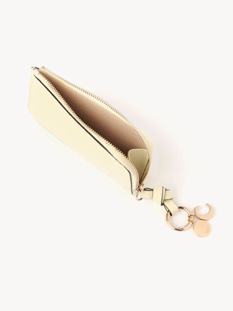 Porte-cartes et monnaie Alphabet en cuir grain&eacute;