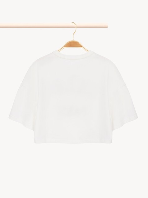 Camiseta cropped con logotipo infantil