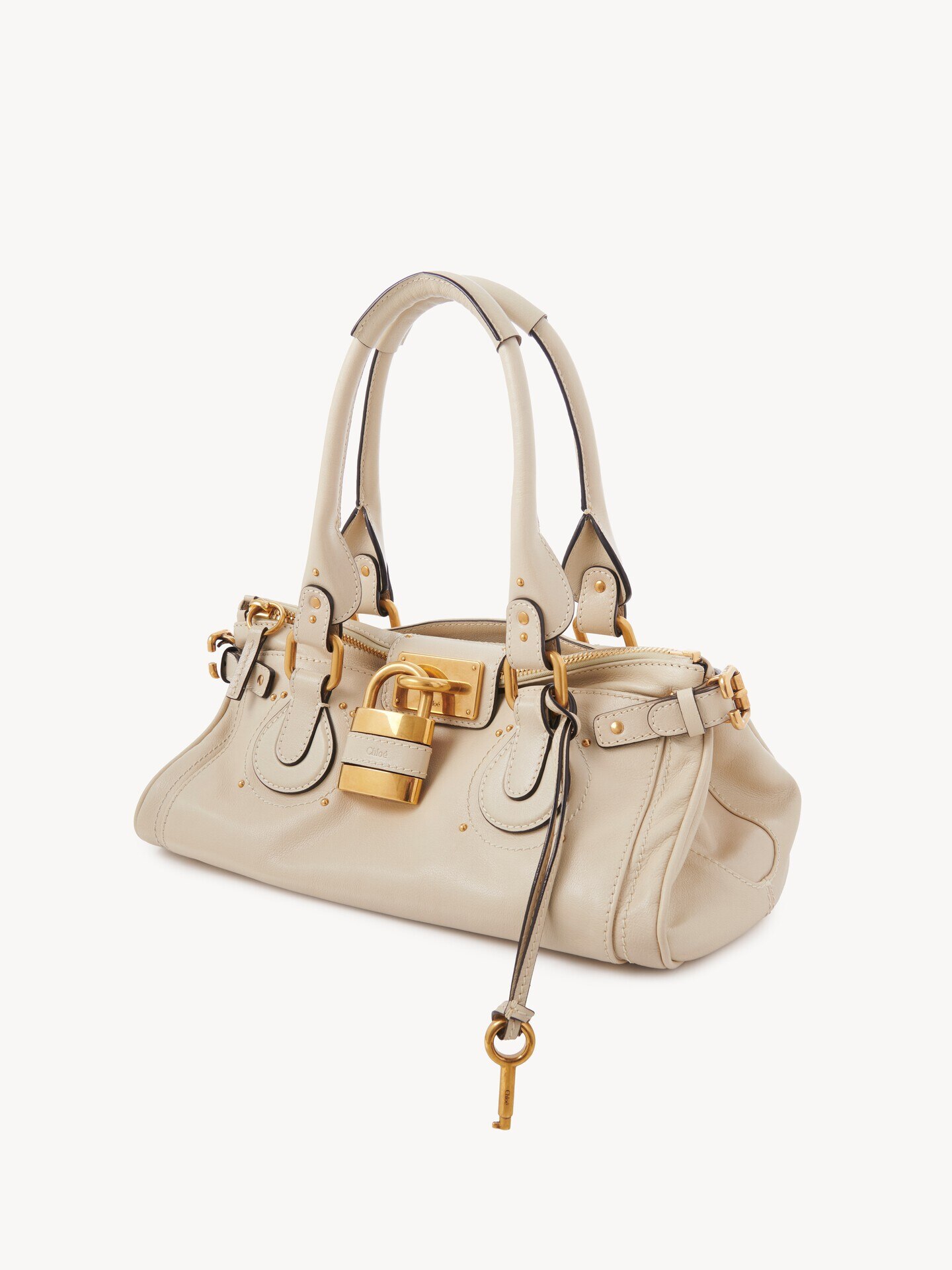 バッグ Chloe Paddington Hand Bag beige Paddington bag in grained leather Cloudy Cream - Chloé