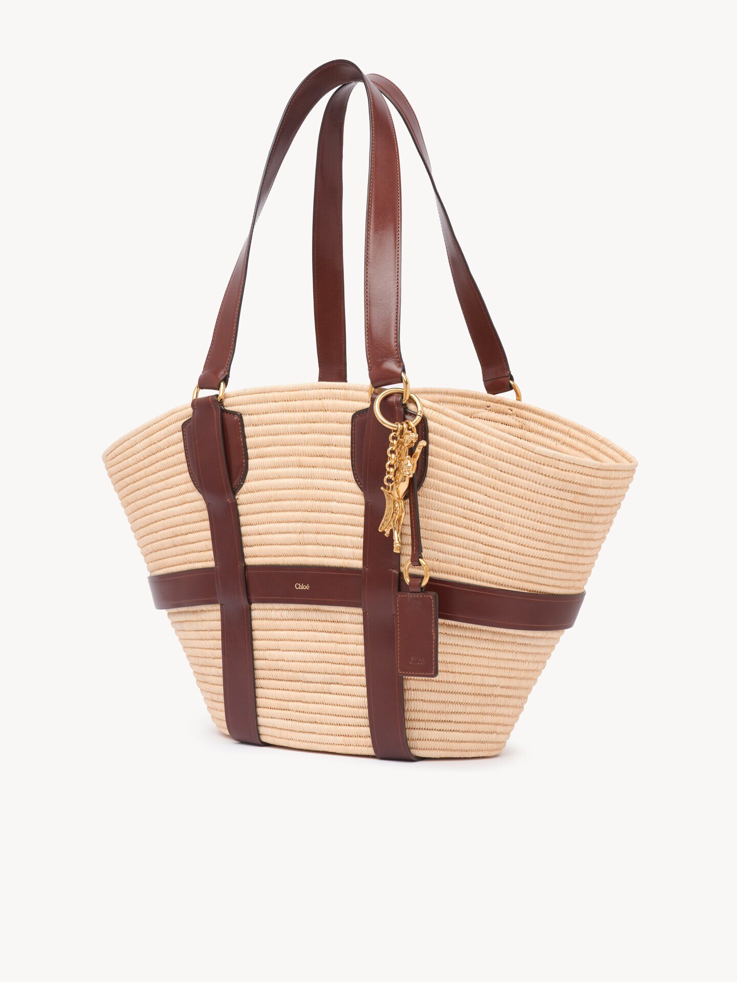 ラフィア製Kerala 25ラージバスケットバッグ ベージュ - Chloé