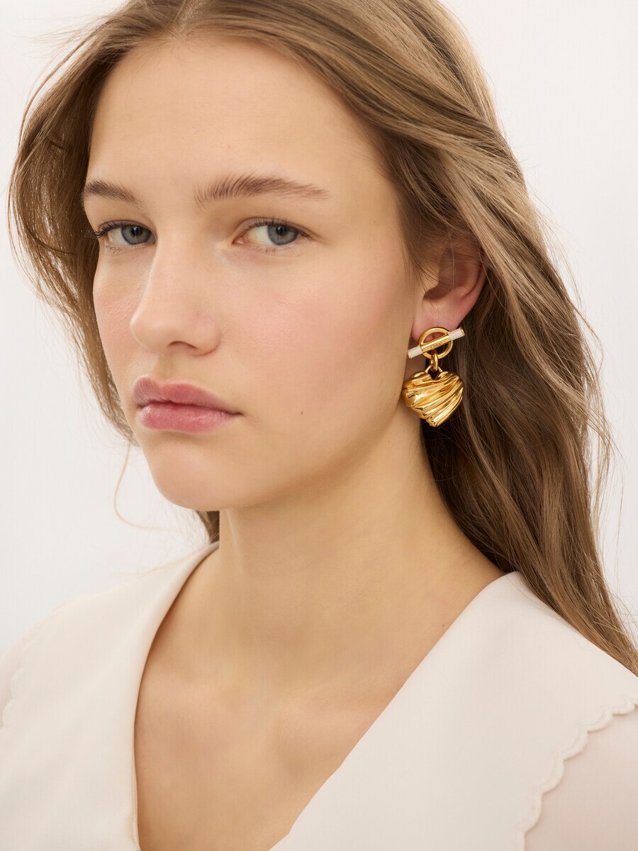 The Chlo&eacute; Pleated Heart earrings - 5