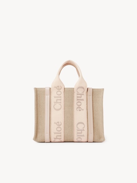 Small Woody tote bag in linen