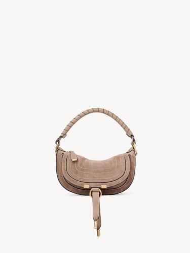 Mini Marcie shoulder bag in suede leather - 1