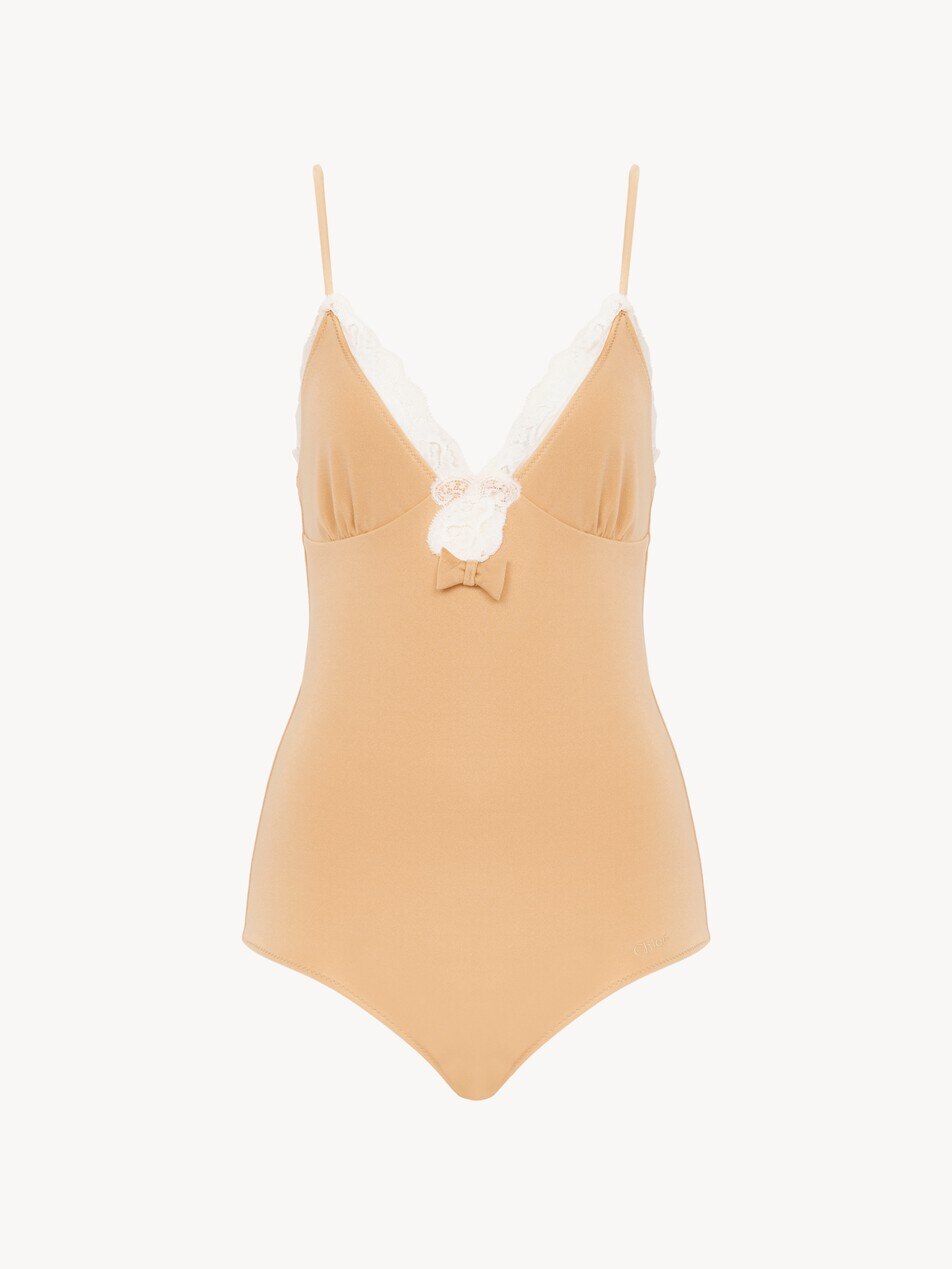 Lace-trimmed ruched bodysuit - Packshot