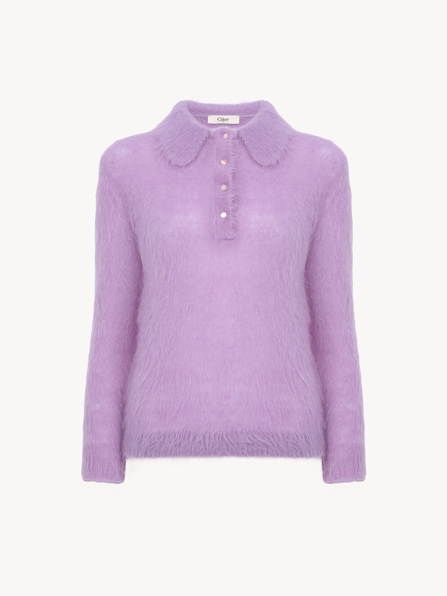 Jersey de polo confeccionado en punto de mezcla de lana y alpaca - 2.0