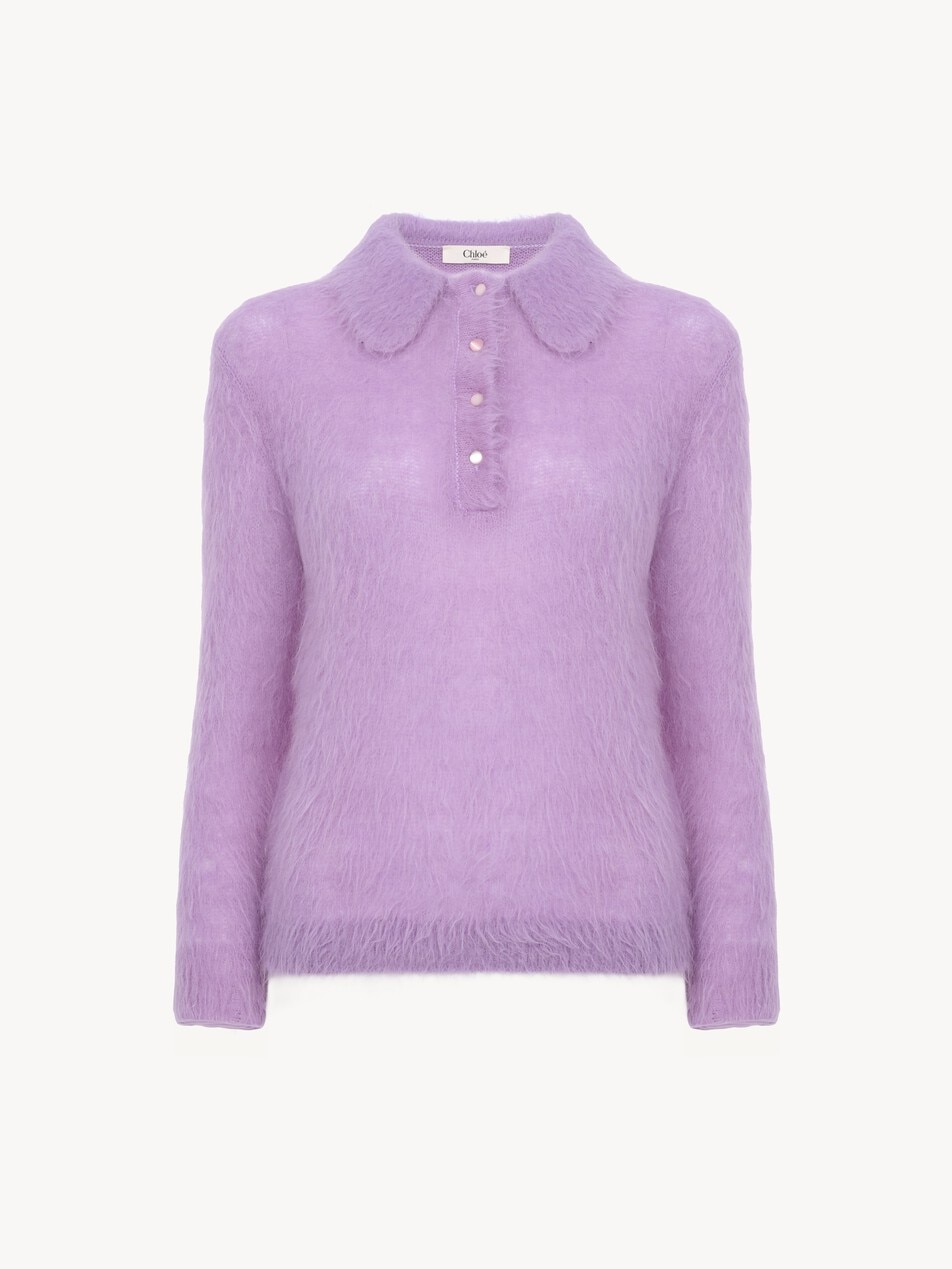 Polo jumper in an alpaca wool-blend knit - Packshot