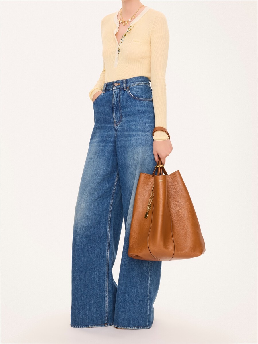 Gro&szlig;e Chlo&eacute; Spin Tote Bag aus genarbtem Leder - 6