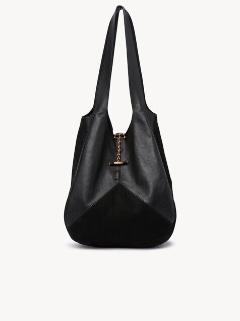 Sac Chlo&eacute; Balloon en cuir grain&eacute; et cuir velours
