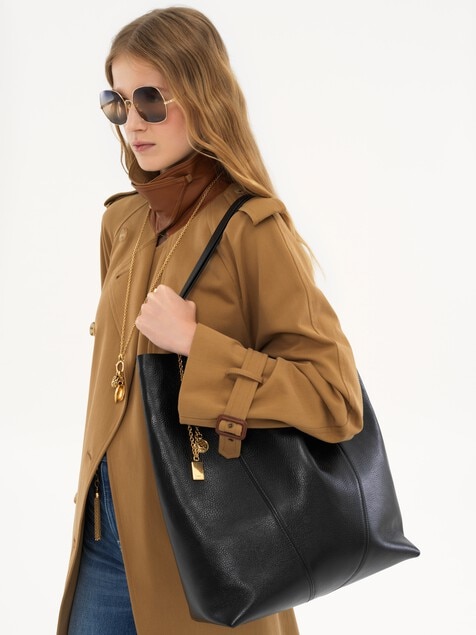 Large Chlo&eacute; Spin tote bag in grained leather