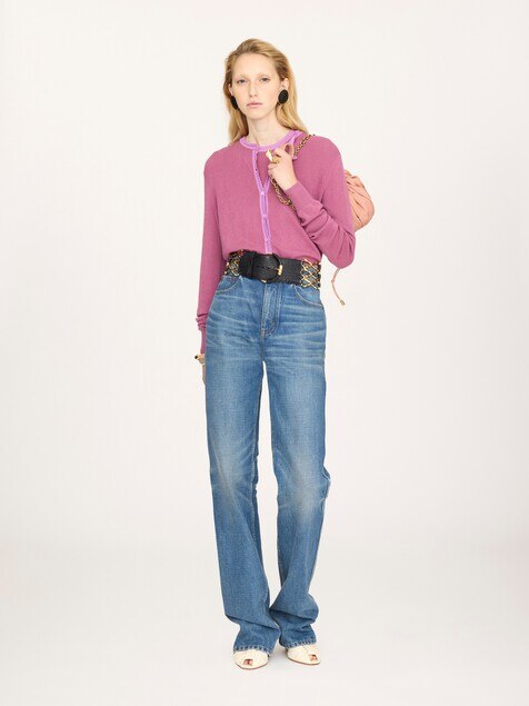 ウールニット製フィットカーディガン