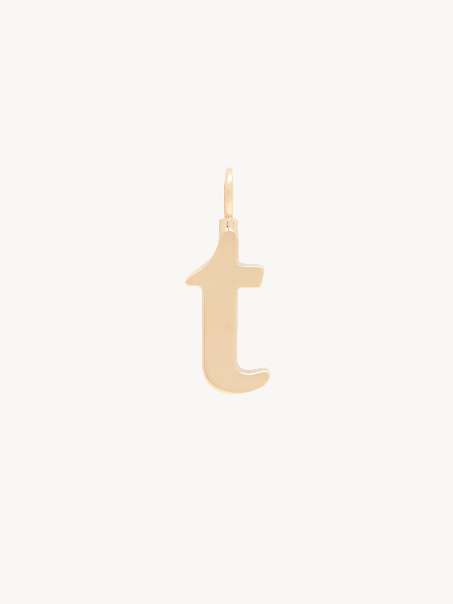 Alphabet letter T charm in brass - 2