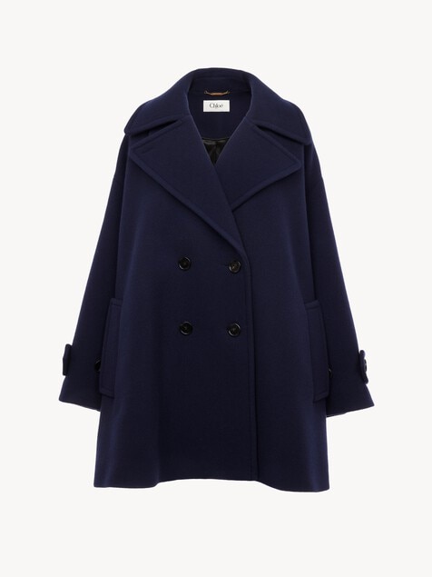 Manteau oversize crois&eacute; en laine
