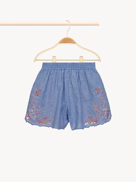 Kids' embroidered shorts