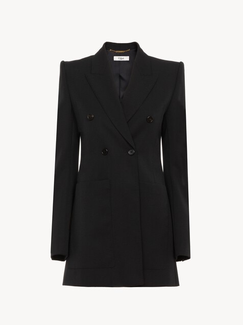 Tailored jacket in wool grain de poudre